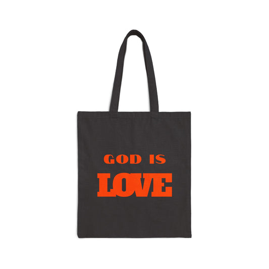 God Is Love Cotton Canvas Tote Bag