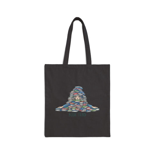 Book Fiend (Pile) Cotton Canvas Tote Bag