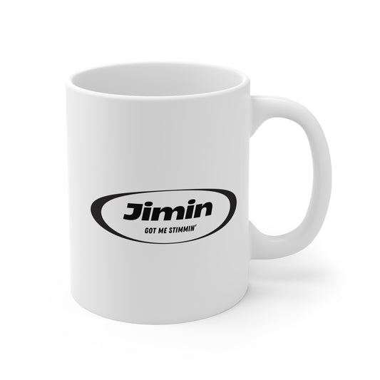 Jimin Got Me Stimmin (Black) 11oz White Mug