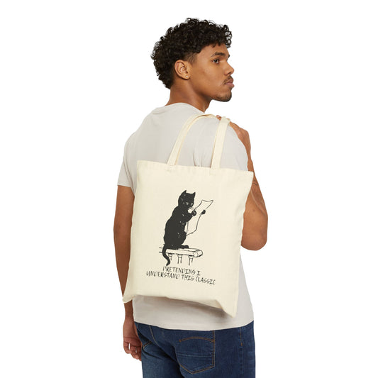 Pretending I Understand This Classic (Cat) Cotton Canvas Tote Bag