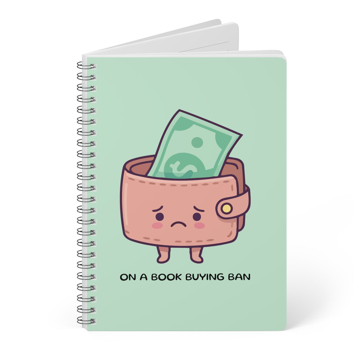 On A Book Buying Ban Wirobound Softcover Notebook, A5