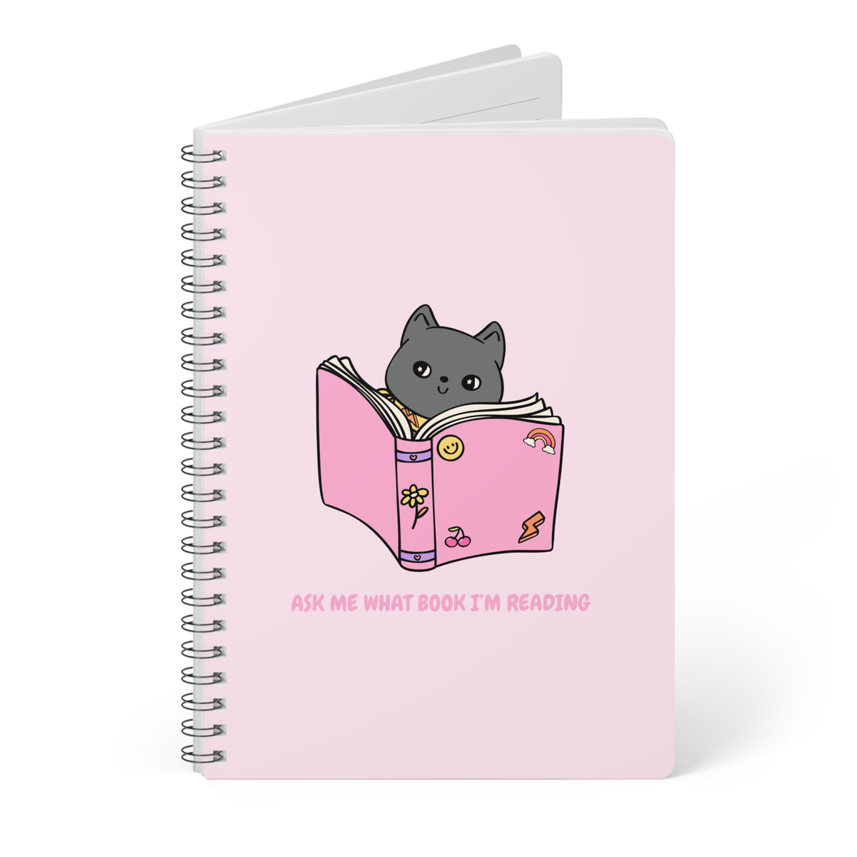 Ask Me What Book I'm Reading Wirobound Softcover Notebook, A5