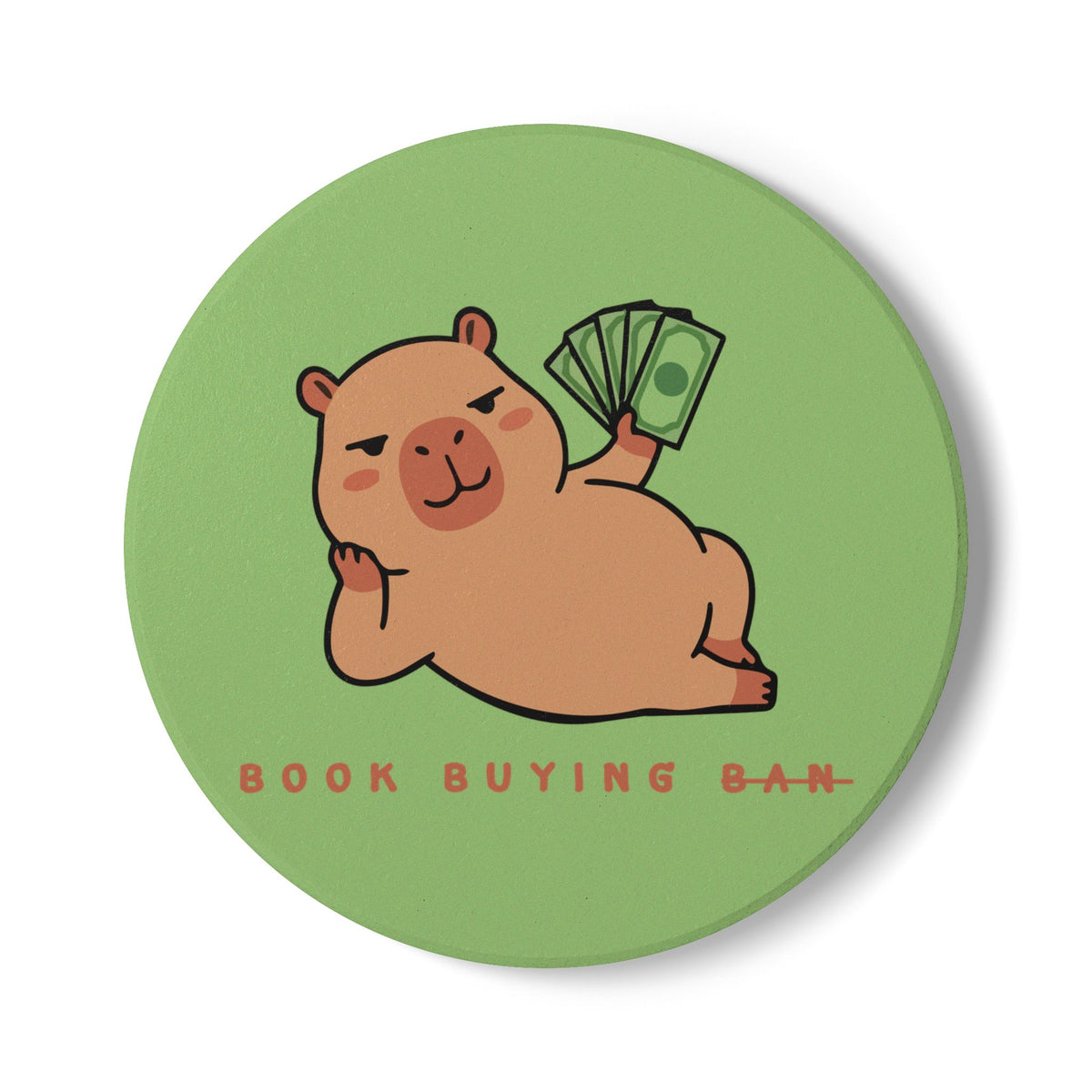 Book Buying Ban Ceramic Coaster