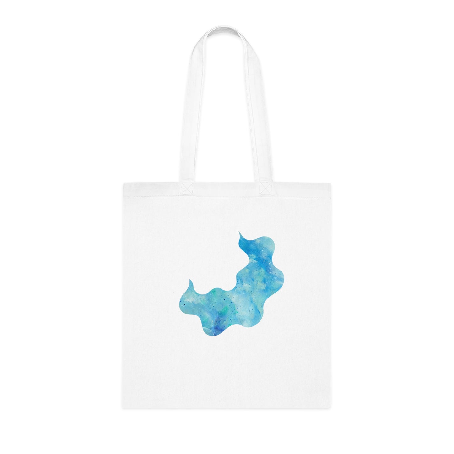 Blue Squiggle Cotton Tote