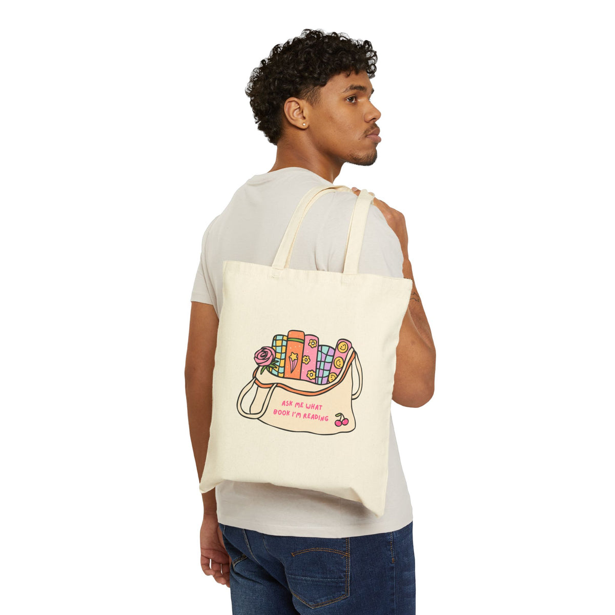 Ask Me What Book I'm Reading (Bag) Cotton Canvas Tote Bag