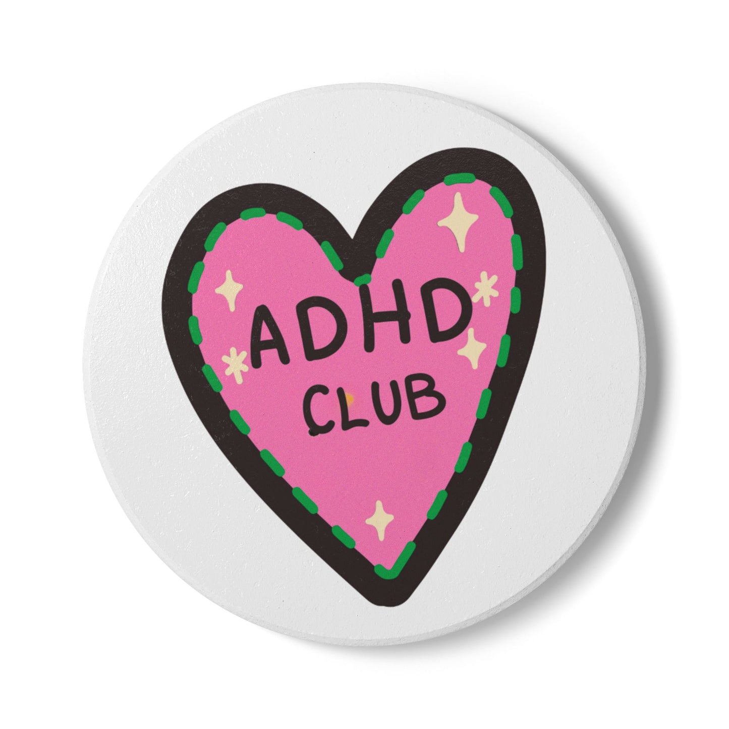 ADHD Club Ceramic Coaster