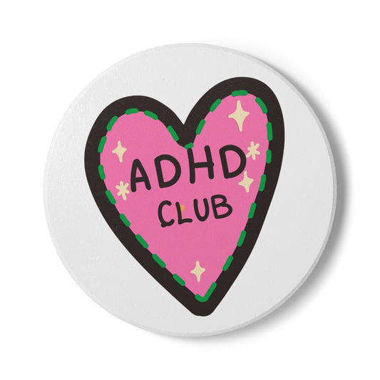 ADHD Club Ceramic Coaster