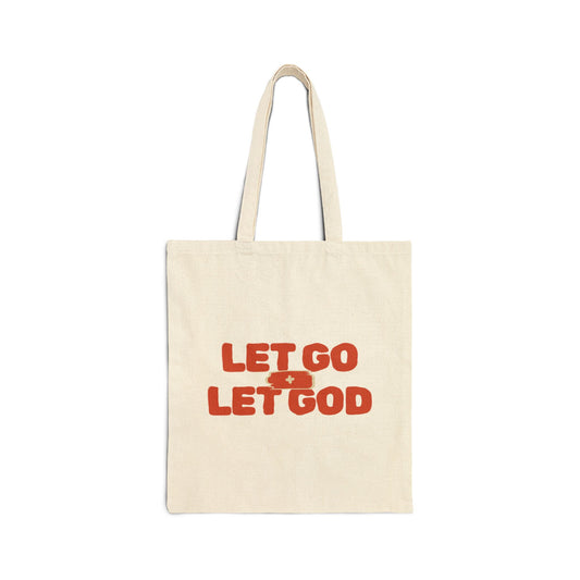 Let Go & Let God Cotton Canvas Tote Bag