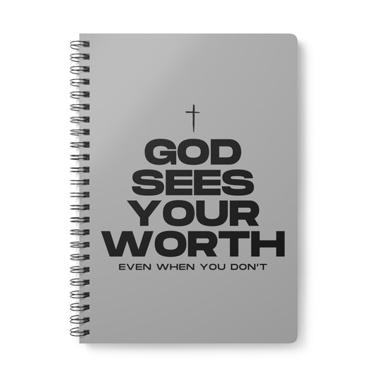 God Sees Your Worth (1) Wirobound Softcover Notebook, A5