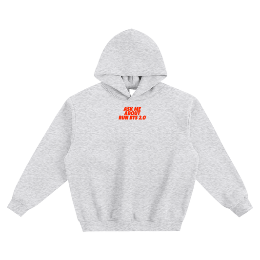 Ask Me About Run BTS (Red) 2.0 Fleeced Boxy Hoodie