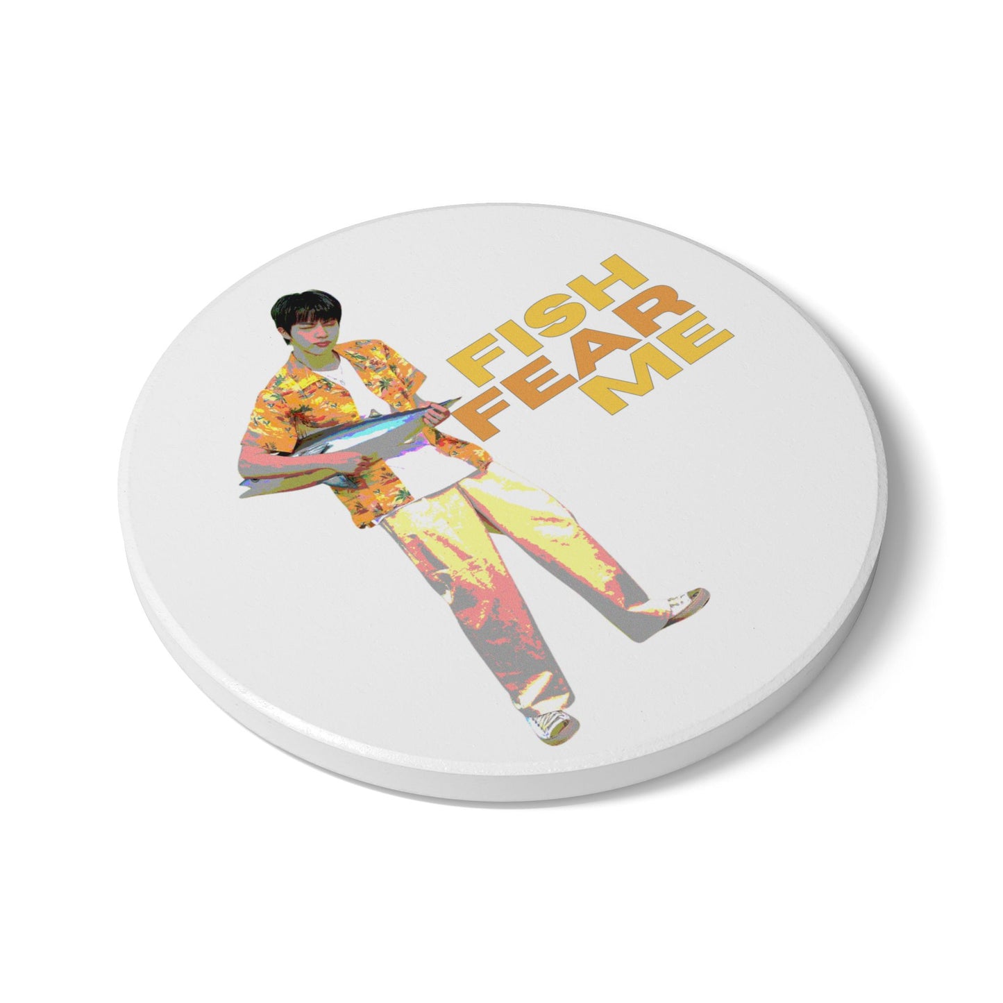 Fish Fear Me (Jin) Ceramic Coaster