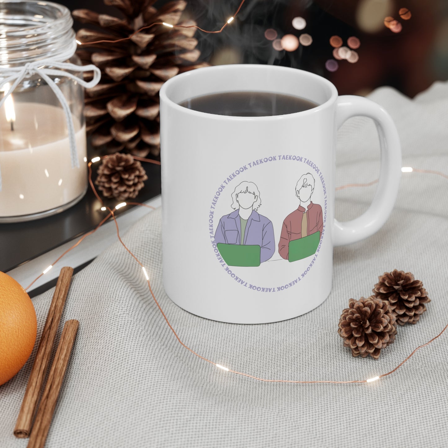 Taekook (Taehyung & Jungkook) 11oz White Mug