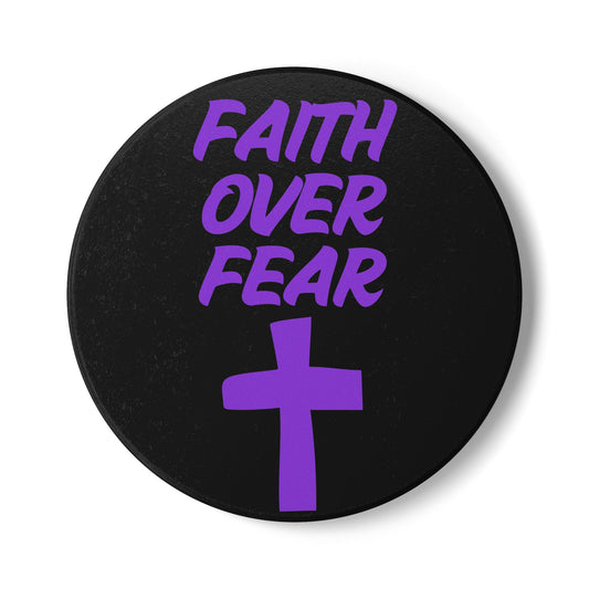 Faith Over Fear Ceramic Coaster