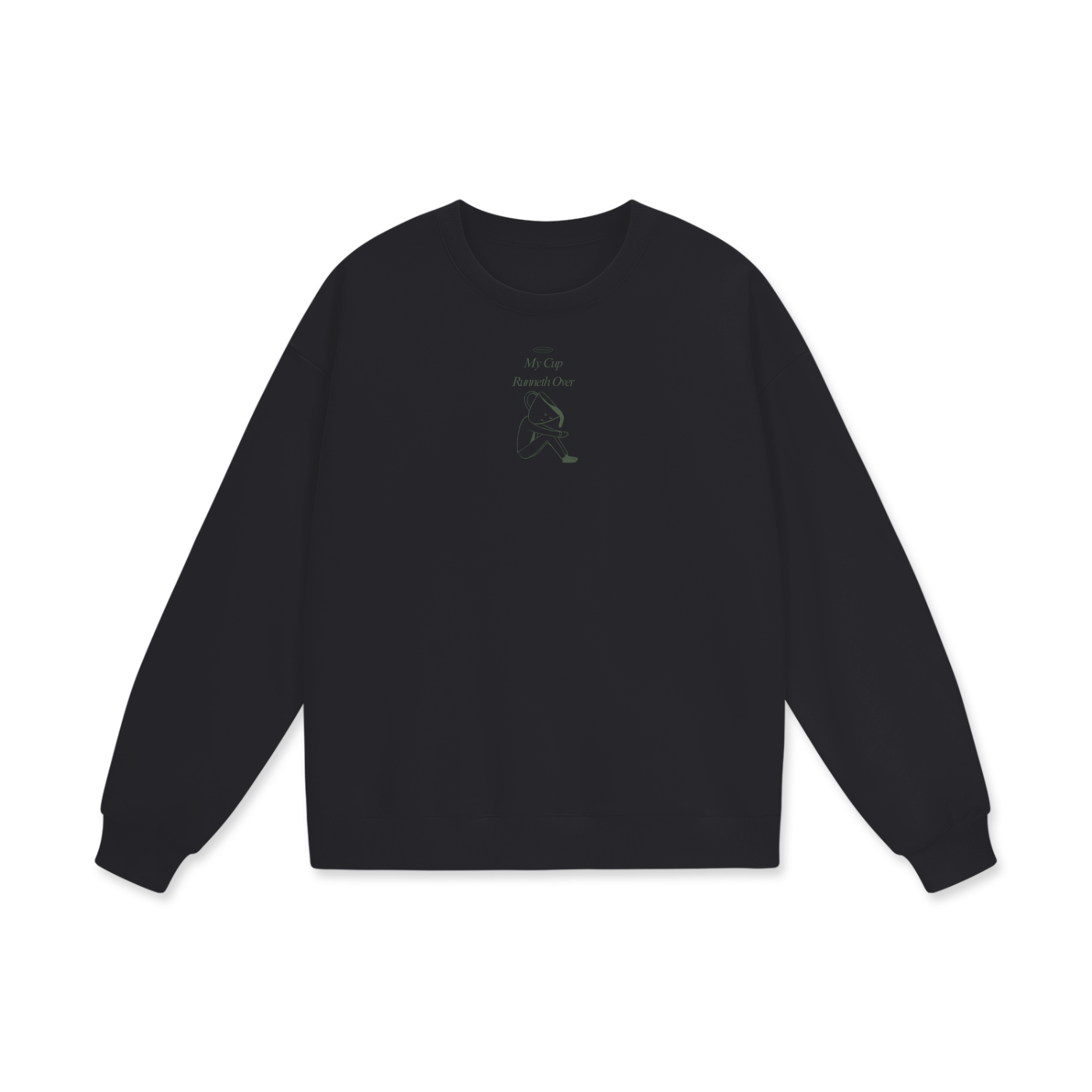 My Cup Runneth Over Heavyweight Drop Shoulder Oversized Fleece Sweatshirt