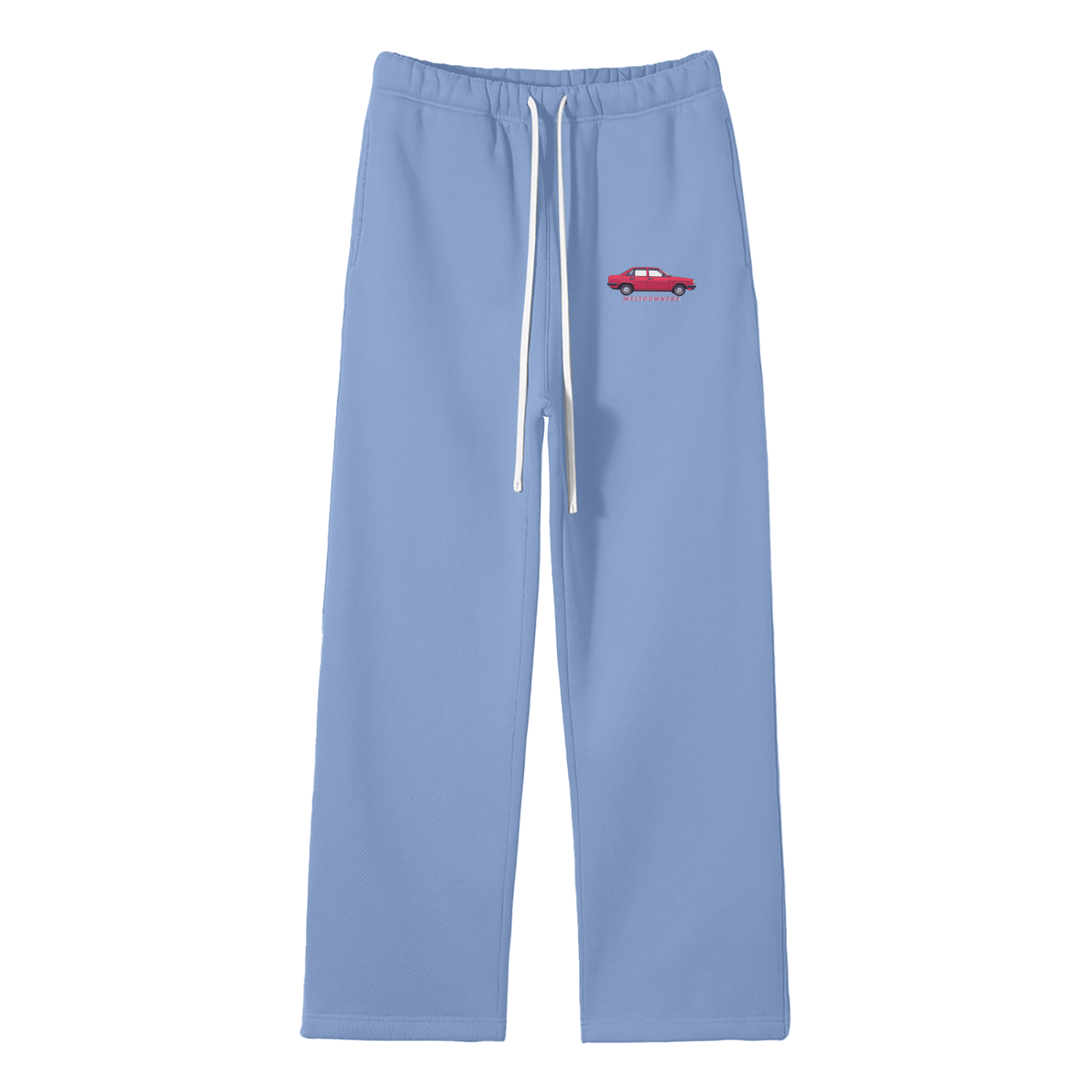 Red Car Streetwear Fleece Straight Leg Pants
