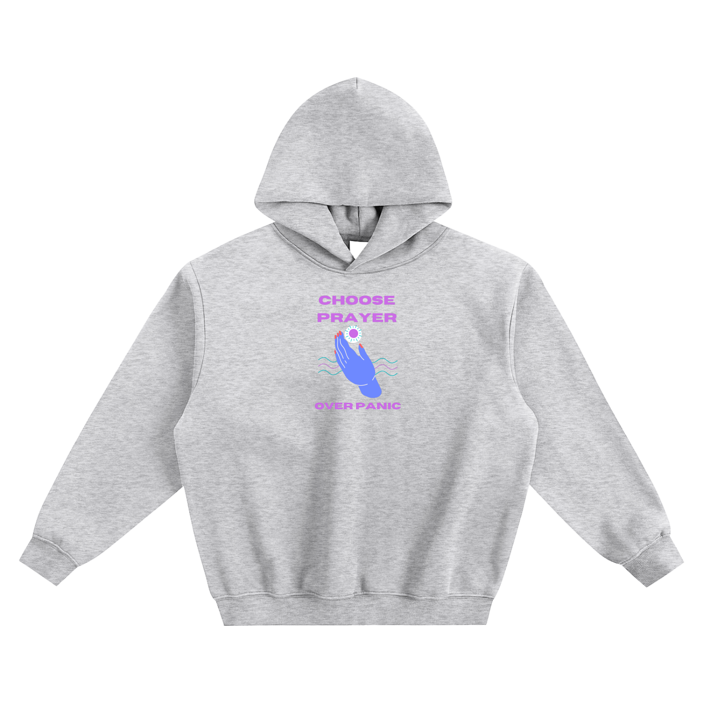 Choose Prayer Over Panic Fleeced Boxy Hoodie