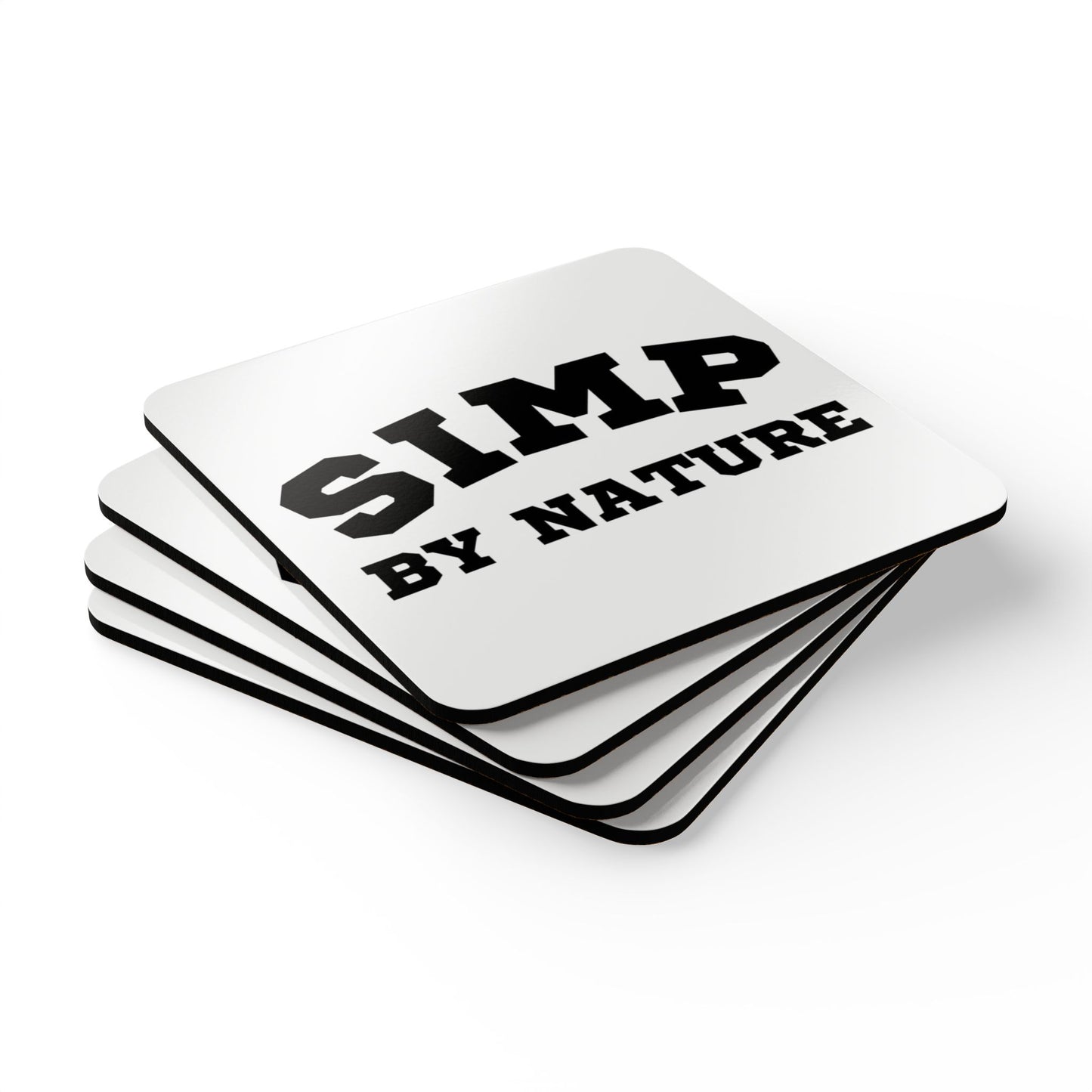 Simp By Nature (Black) Corkwood Coaster Set