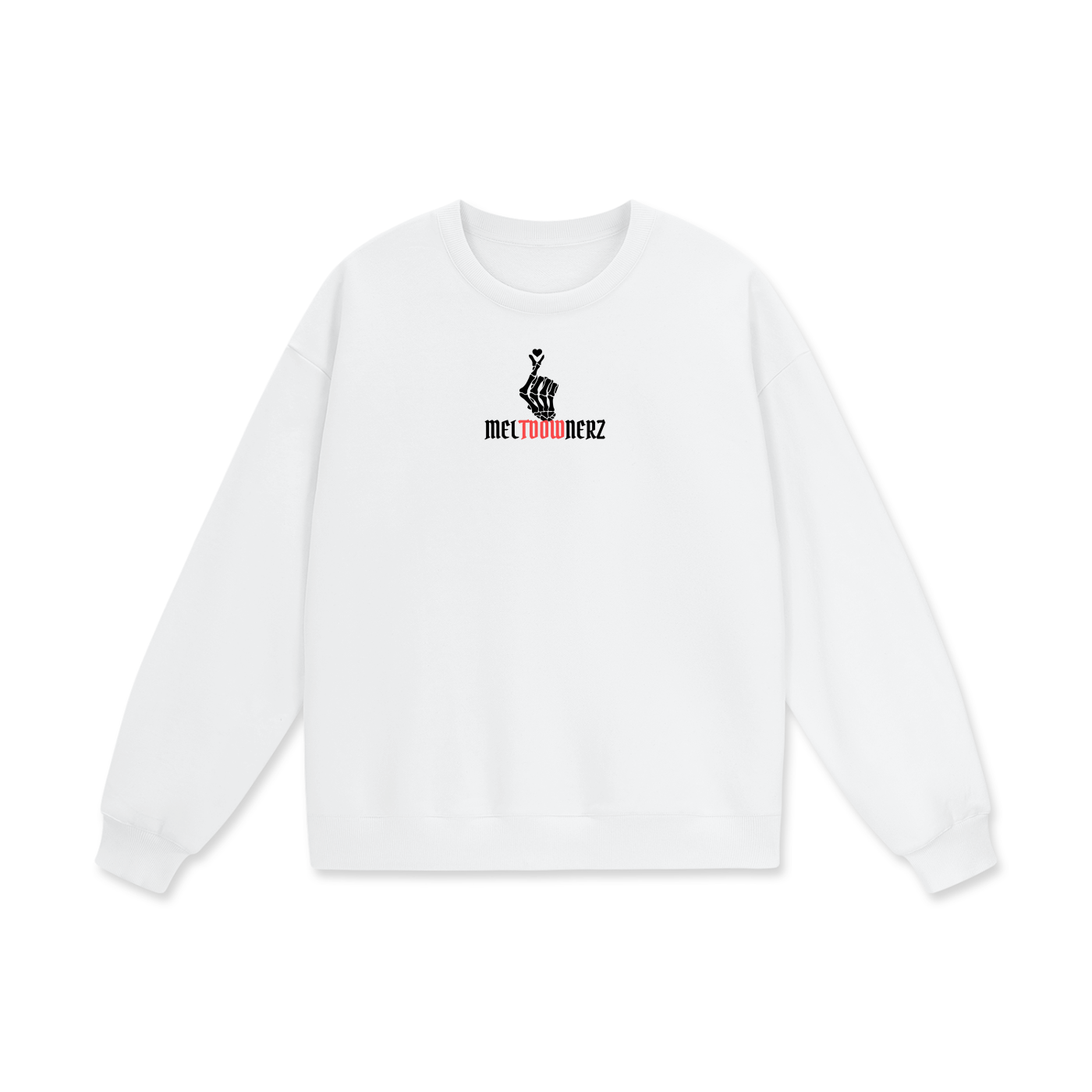 Meltdownerz Bonez Heavyweight Drop Shoulder Oversized Fleece Sweatshirt