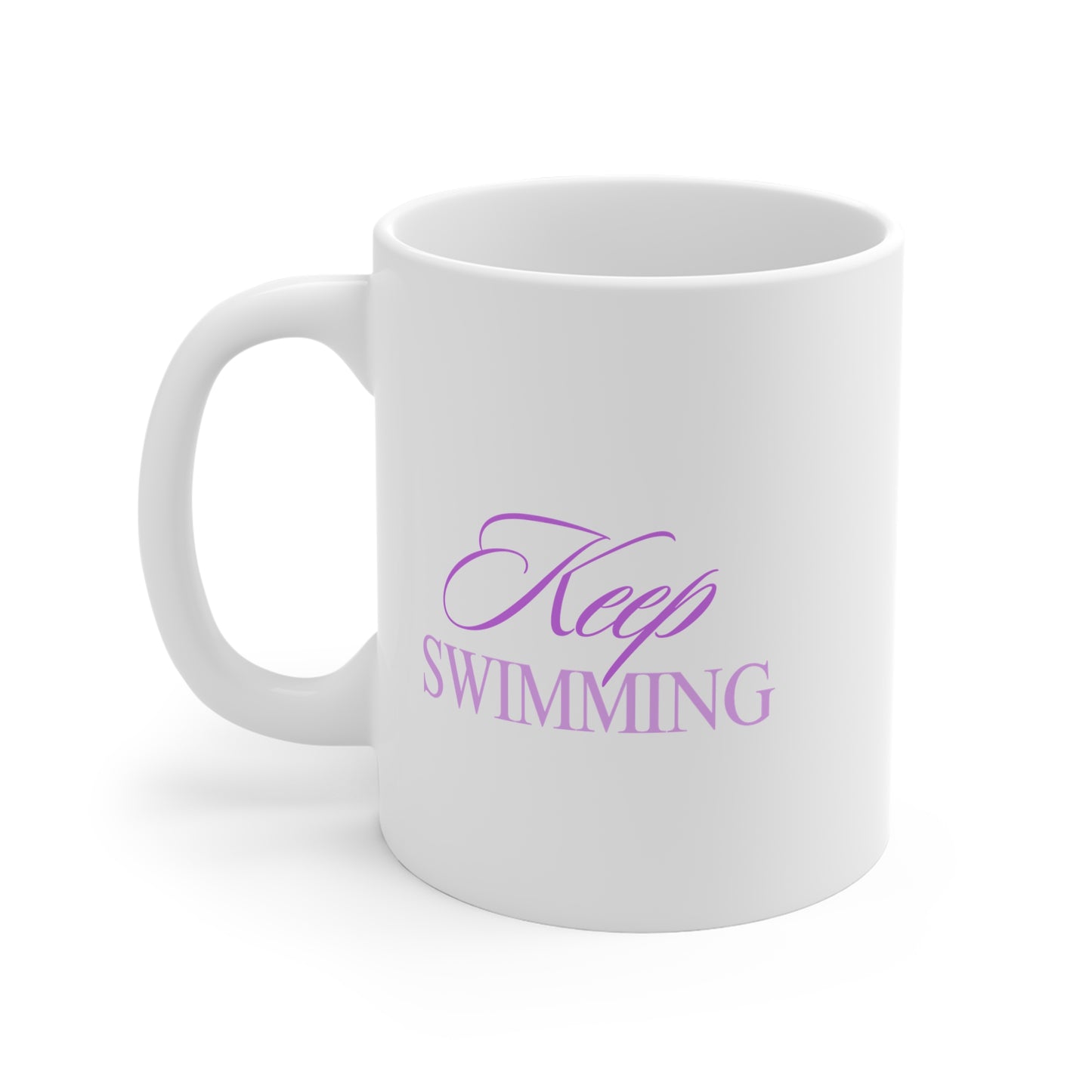 Keep Swimming BTS Purple 11oz White Mug
