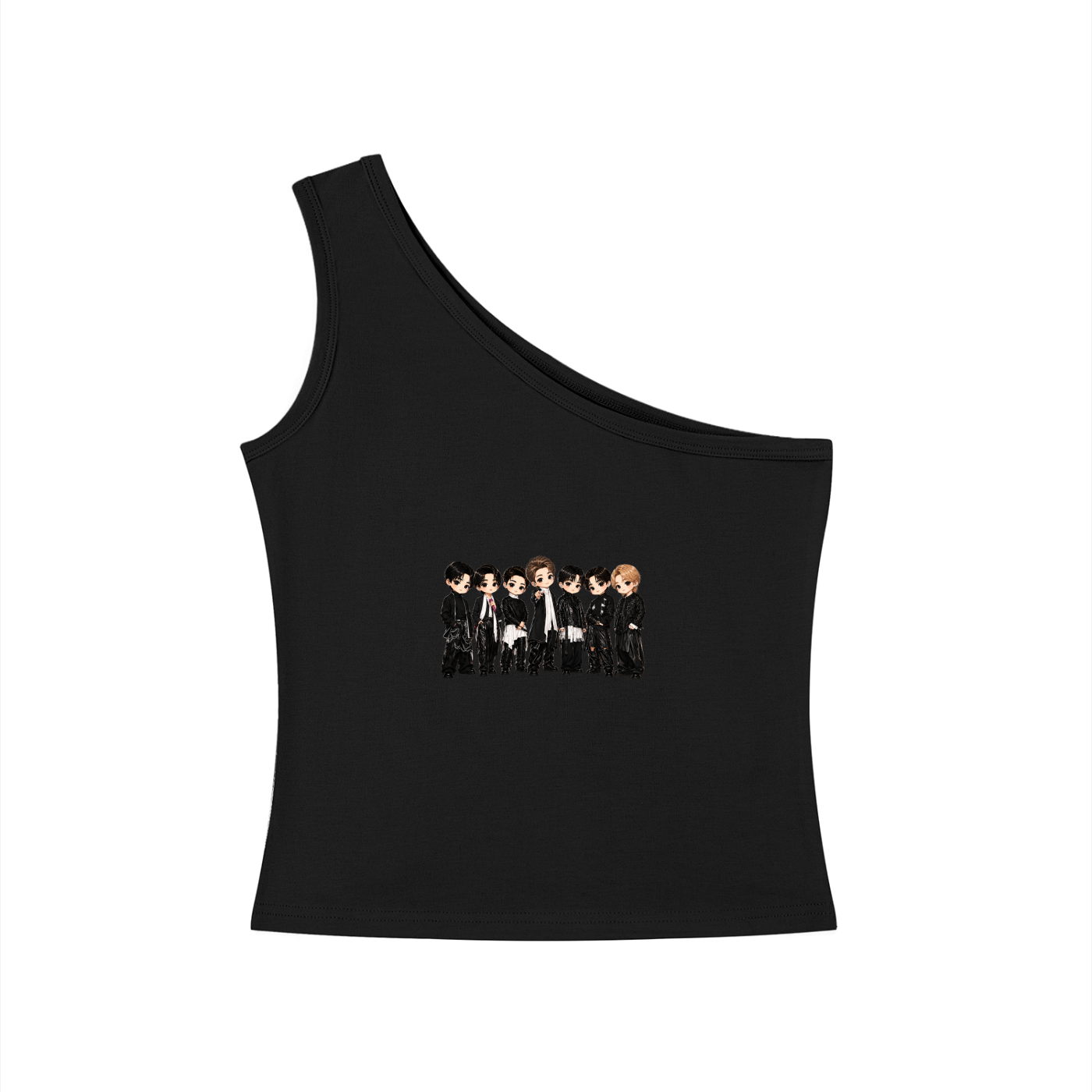 BTS Stage Outfit One-Shoulder Crop T Shirt