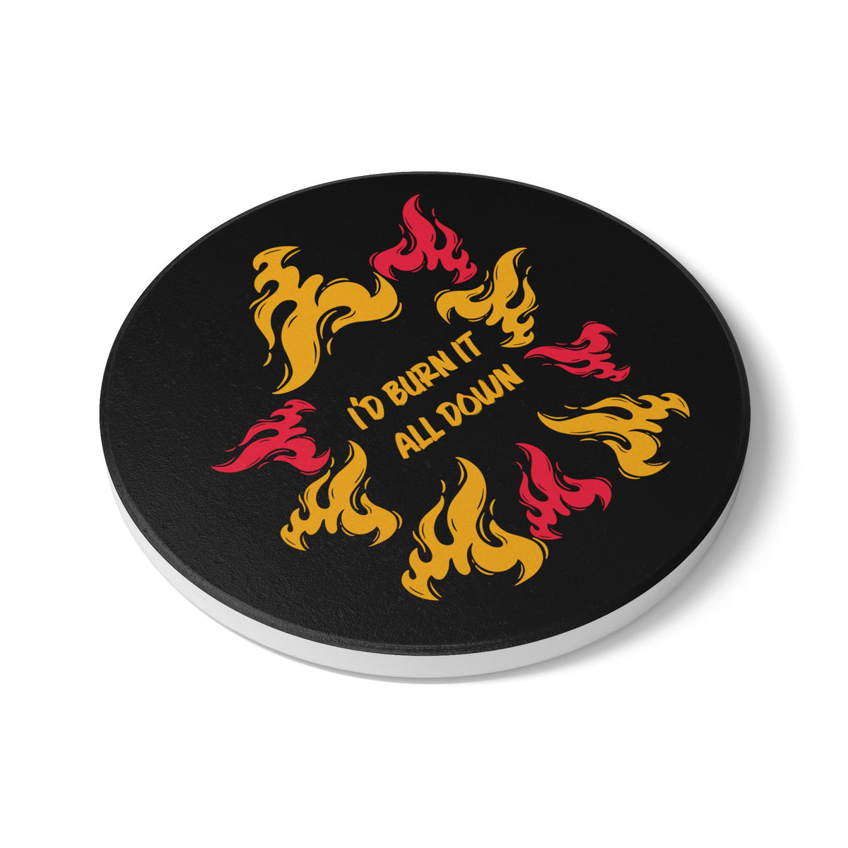I'd Burn It All Down Fire (Percy Jackson) Ceramic Coaster