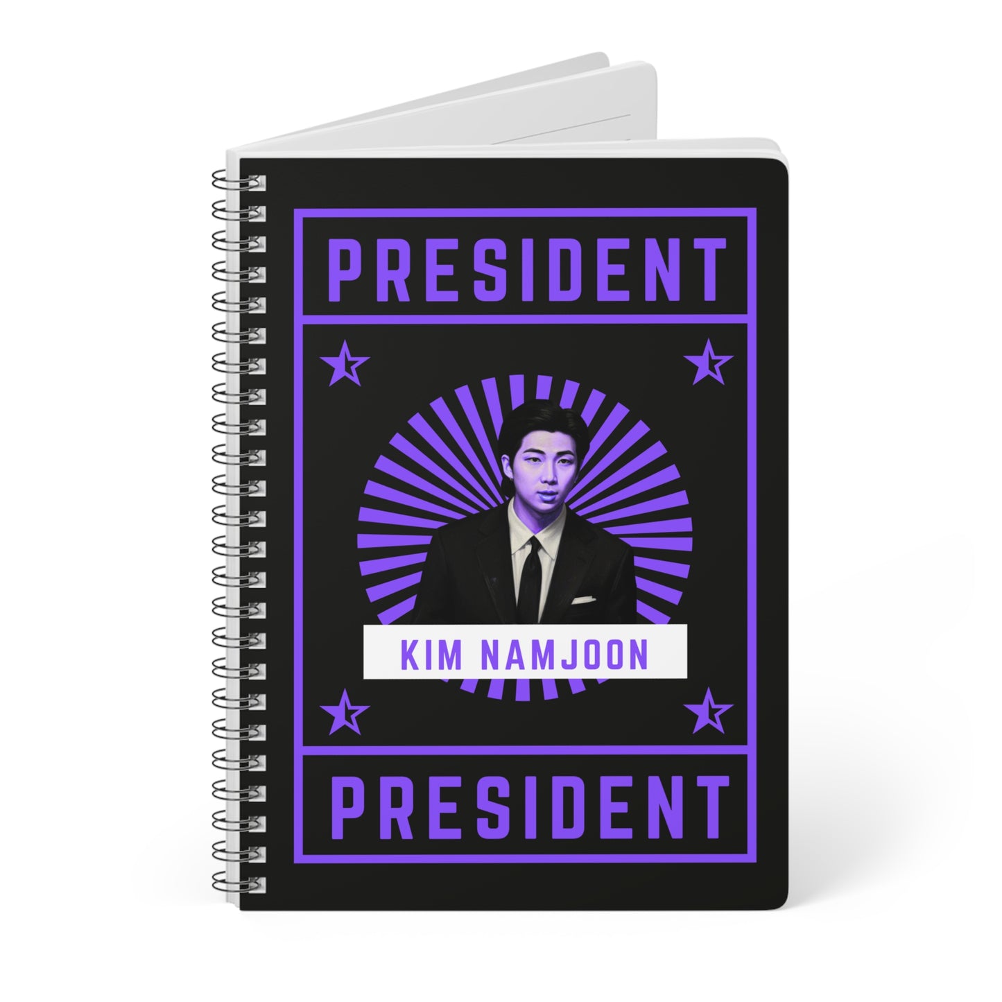 President Kim Namjoon Wirobound Softcover Notebook, A5