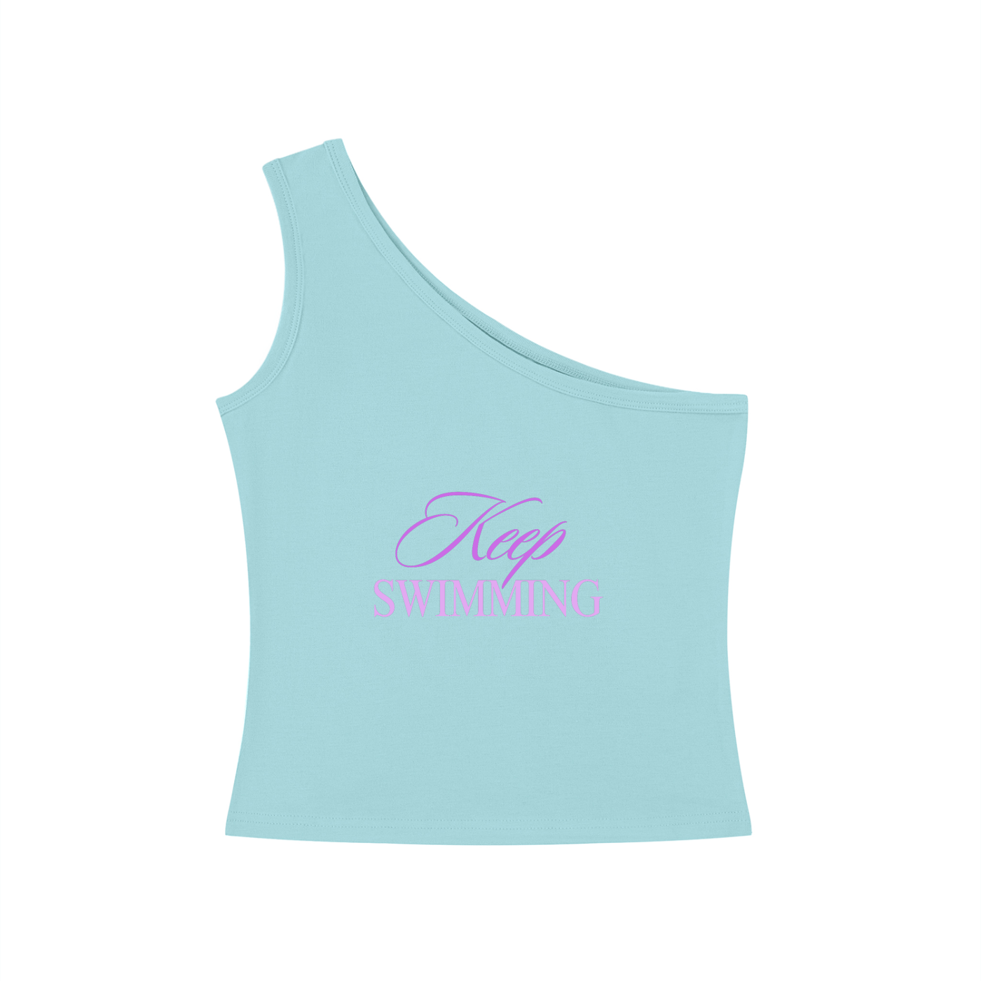 Keep Swimming BTS Purple One-Shoulder Crop T Shirt