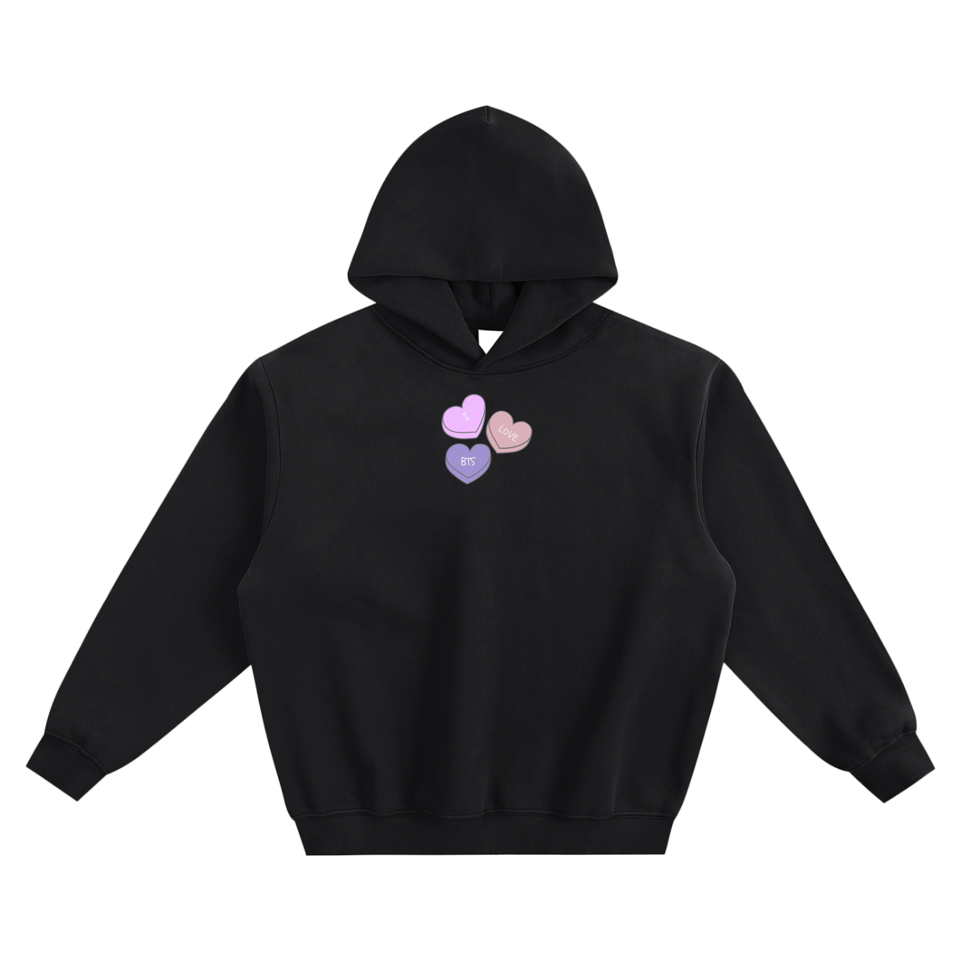 I Love BTS Fleeced Boxy Hoodie