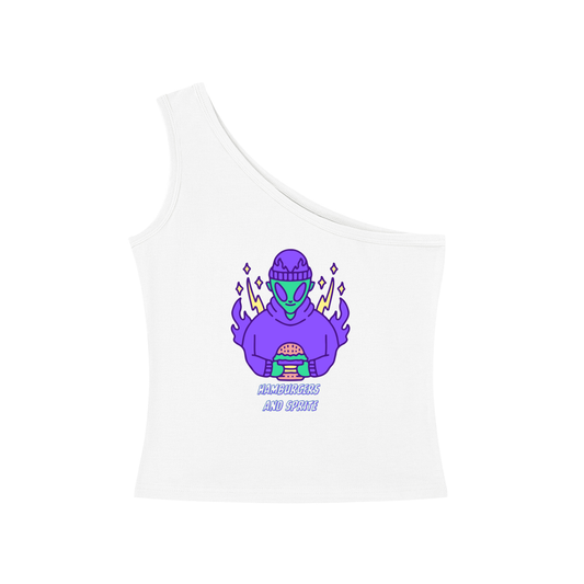 Hamburgers & Sprite (J Hope) One-Shoulder Crop T-Shirt