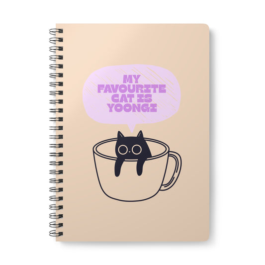 My Favourite Cat Is Yoongi Wirobound Softcover Notebook, A5