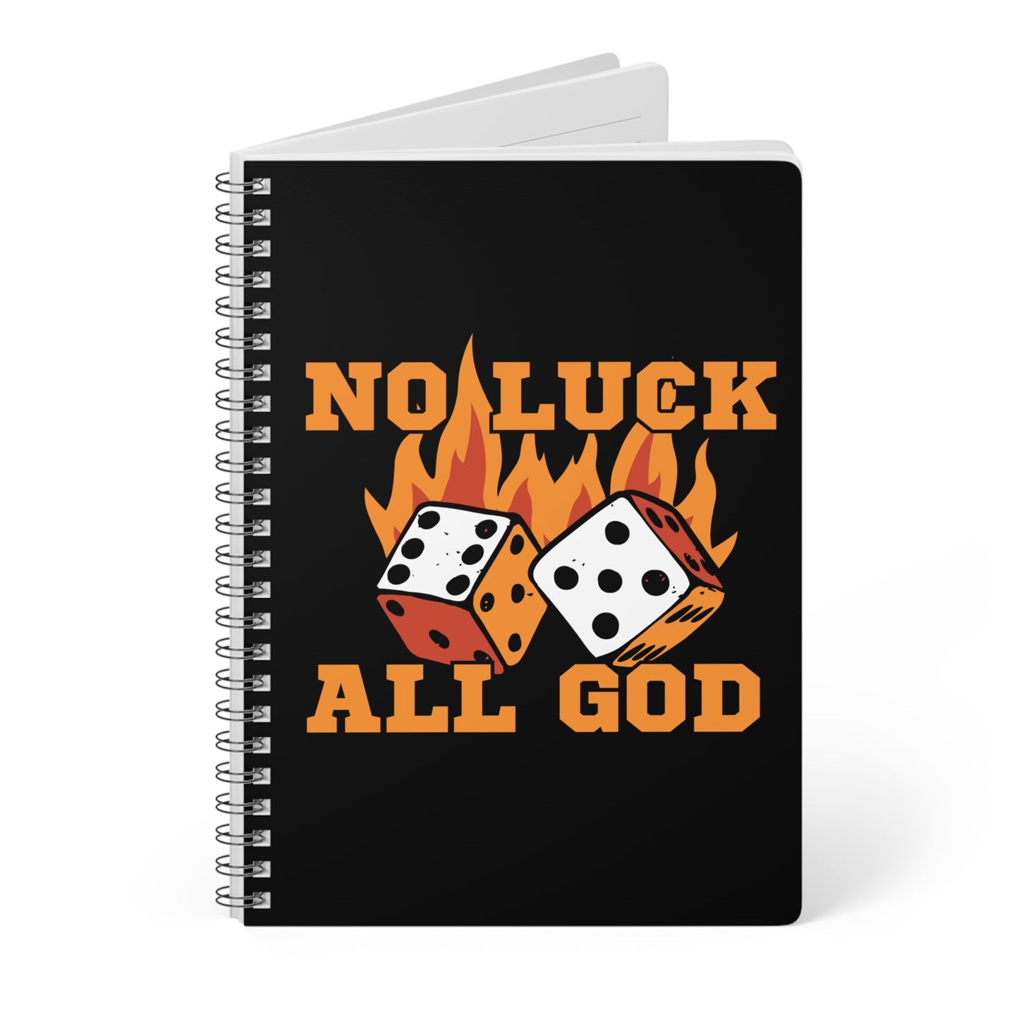 No Luck All God Wirobound Softcover Notebook, A5