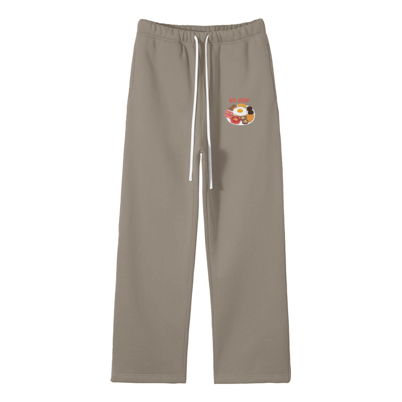 UK Hun (Breakfast) Streetwear Fleece Straight Leg Pants