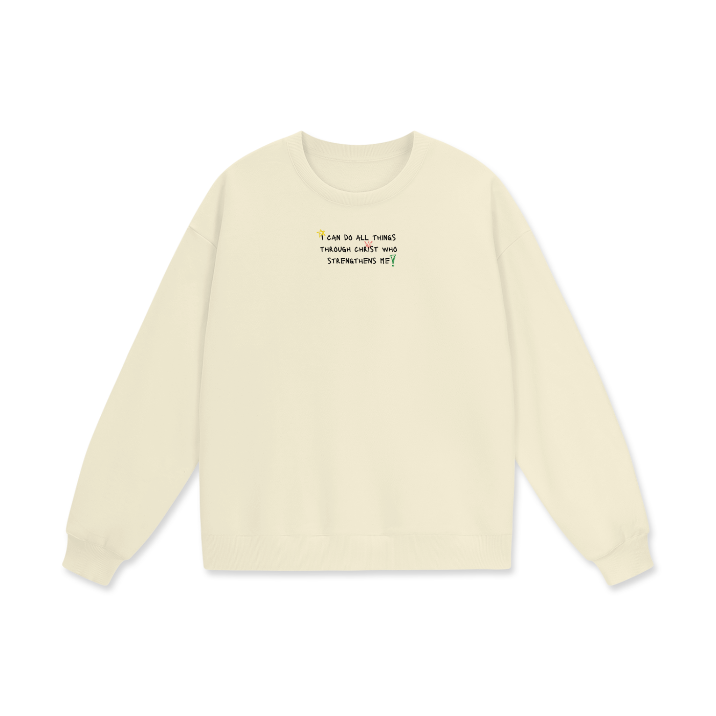 I Can Do All Things Through Christ Who Strengthens Me Heavyweight Drop Shoulder Oversized Fleece Sweatshirt