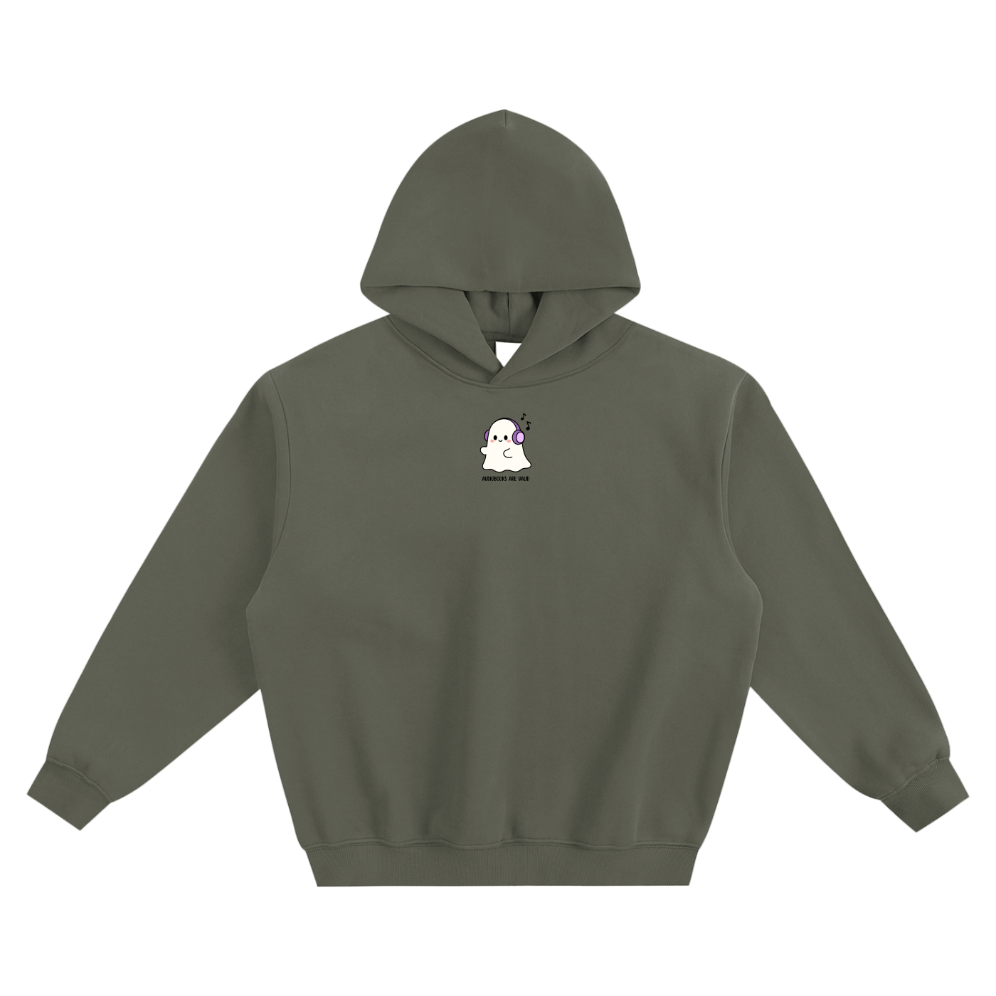 Audiobooks Are Valid (Ghost) Fleeced Boxy Hoodie