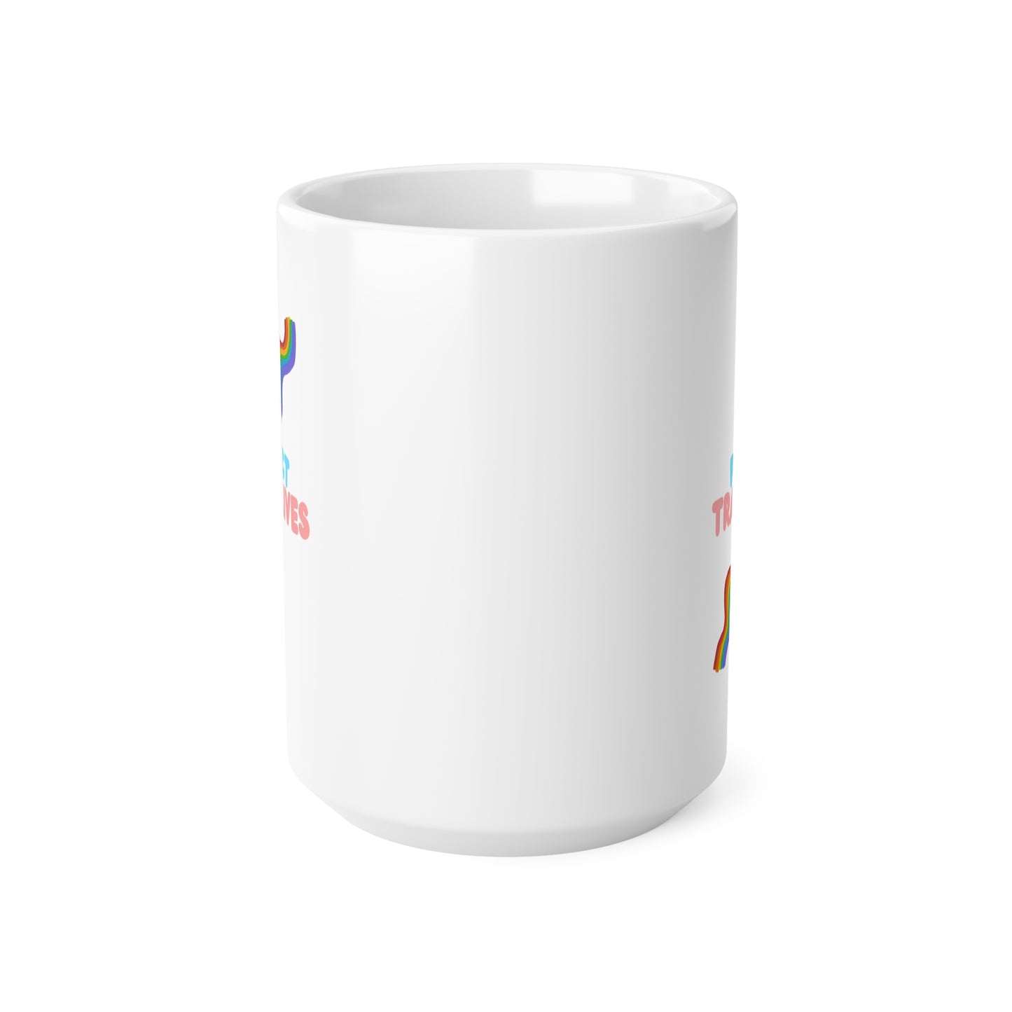 Protect Trans Lives Ceramic Coffee Cup, 15oz