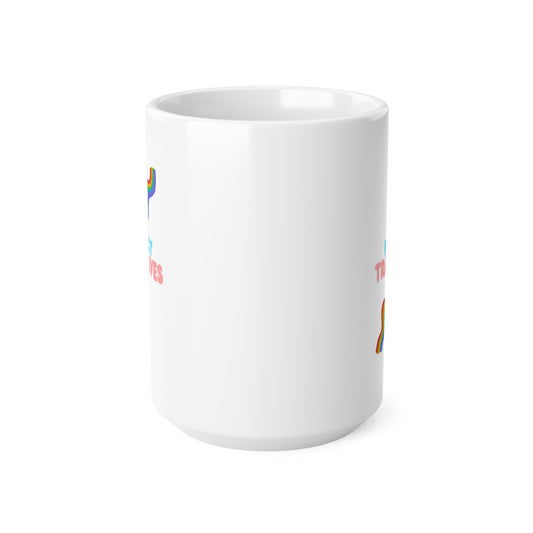 Protect Trans Lives Ceramic Coffee Cup, 15oz