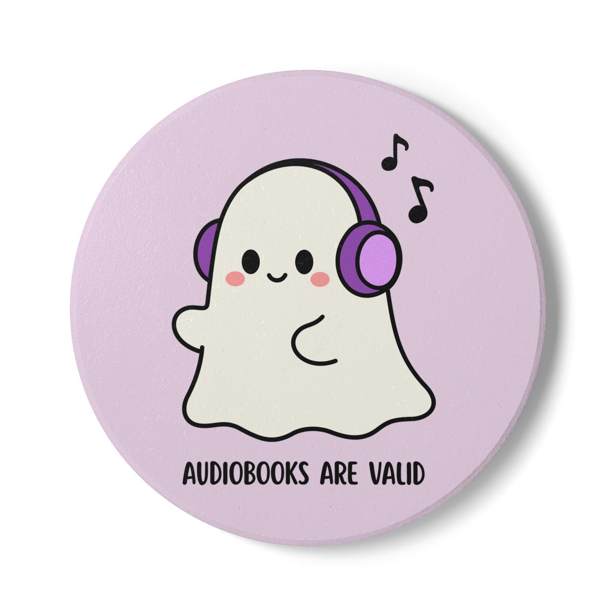 Audiobooks Are Valid (Ghost) Ceramic Coaster