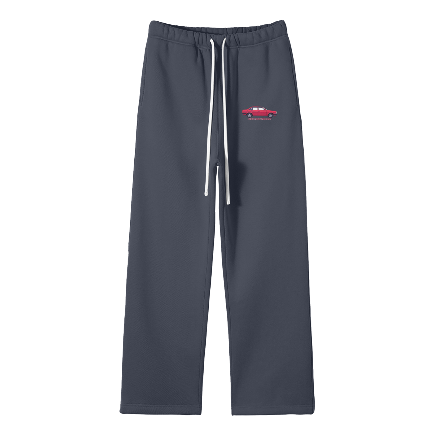 Red Car Streetwear Fleece Straight Leg Pants