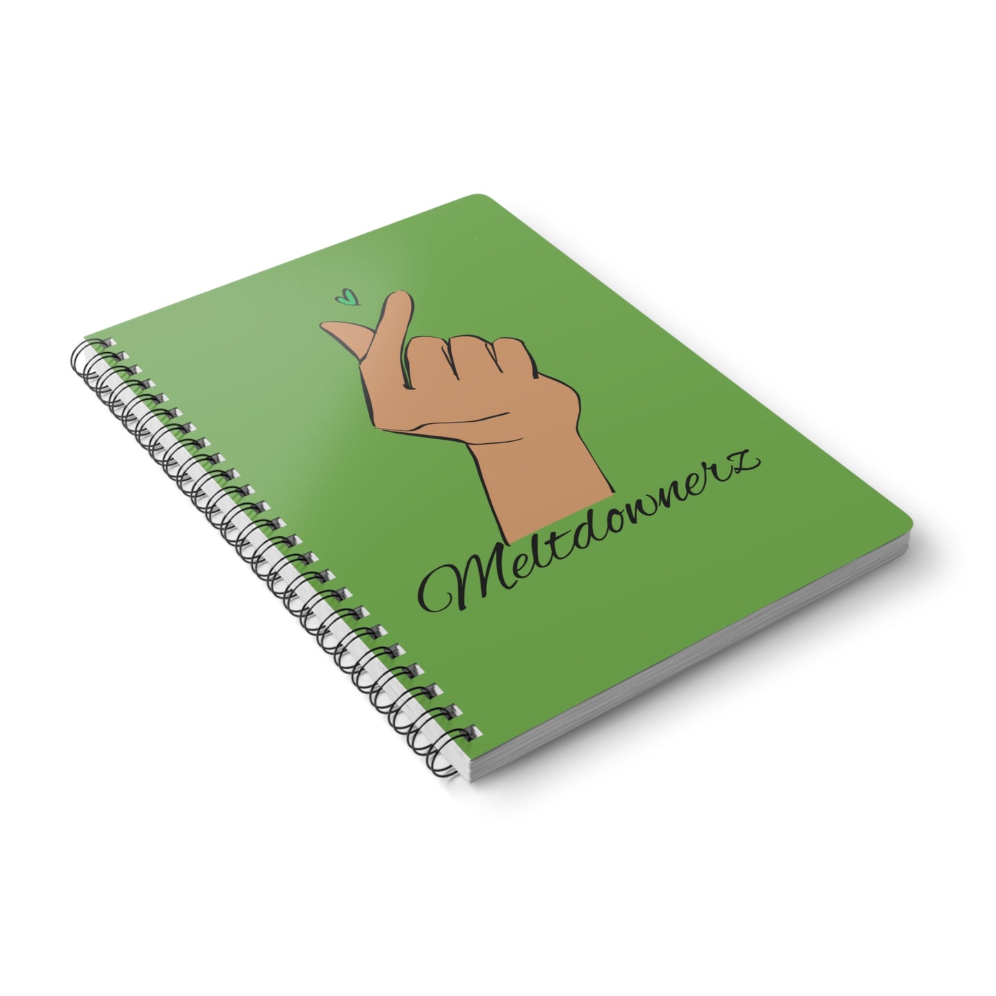 Meltdownerz Heart (Green) Wirobound Softcover Notebook, A5