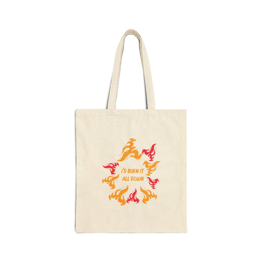 I'd Burn It All Down Fire (Percy Jackson) Cotton Canvas Tote Bag
