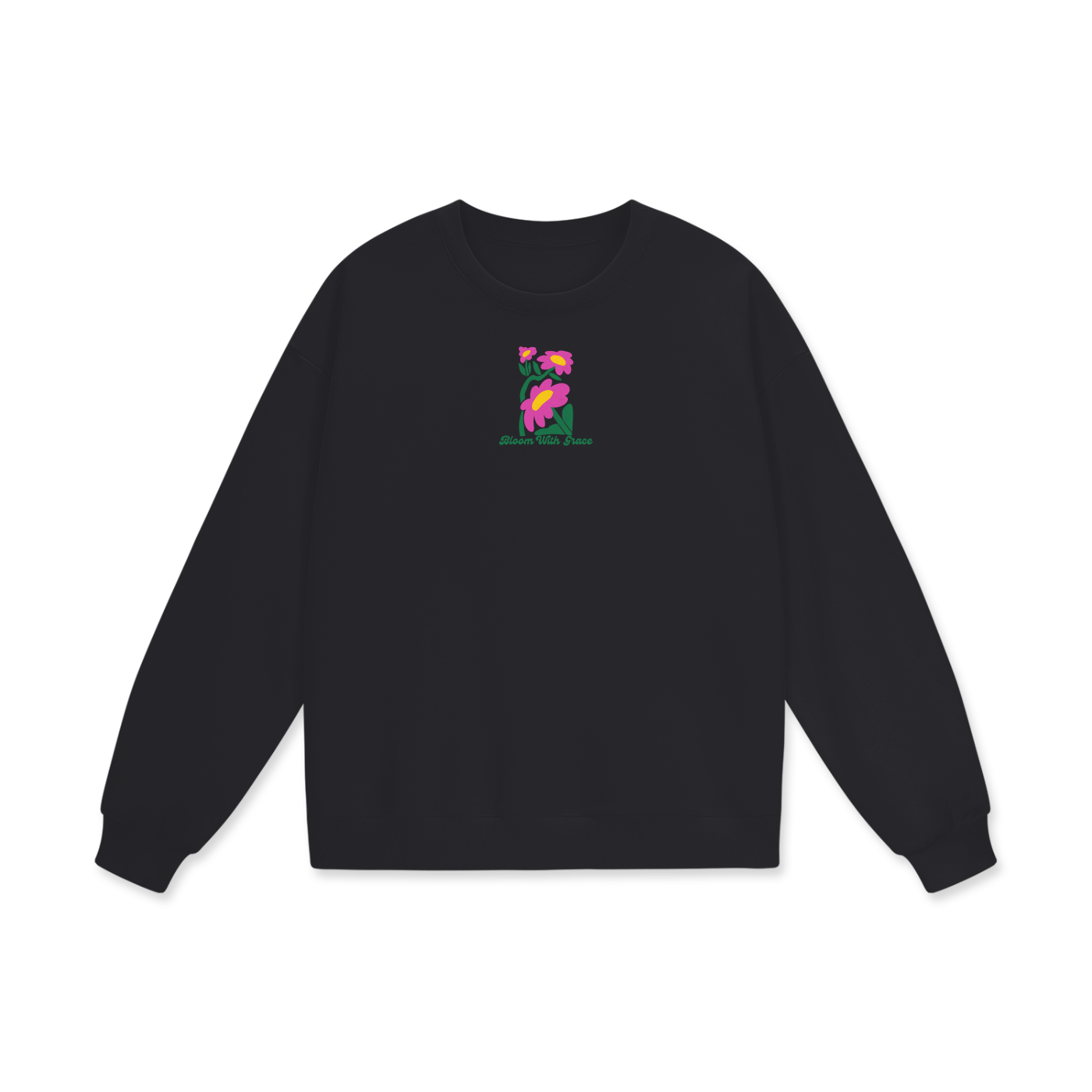 Bloom With Grace Heavyweight Drop Shoulder Oversized Fleece Sweatshirt