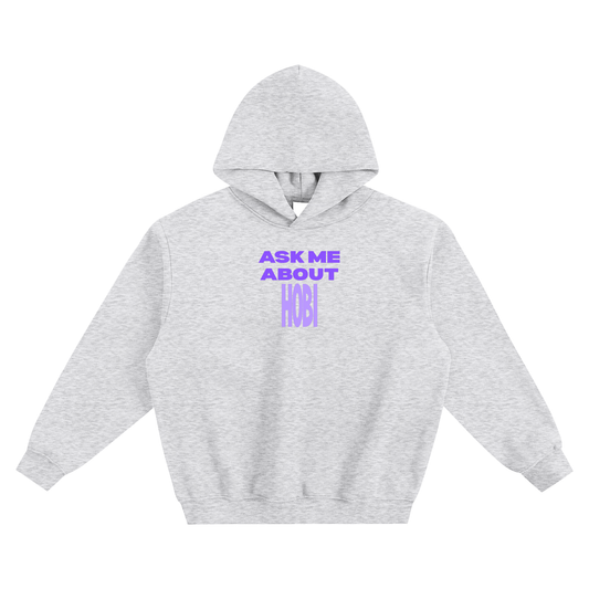 Ask Me About Hobi Fleeced Boxy Hoodie