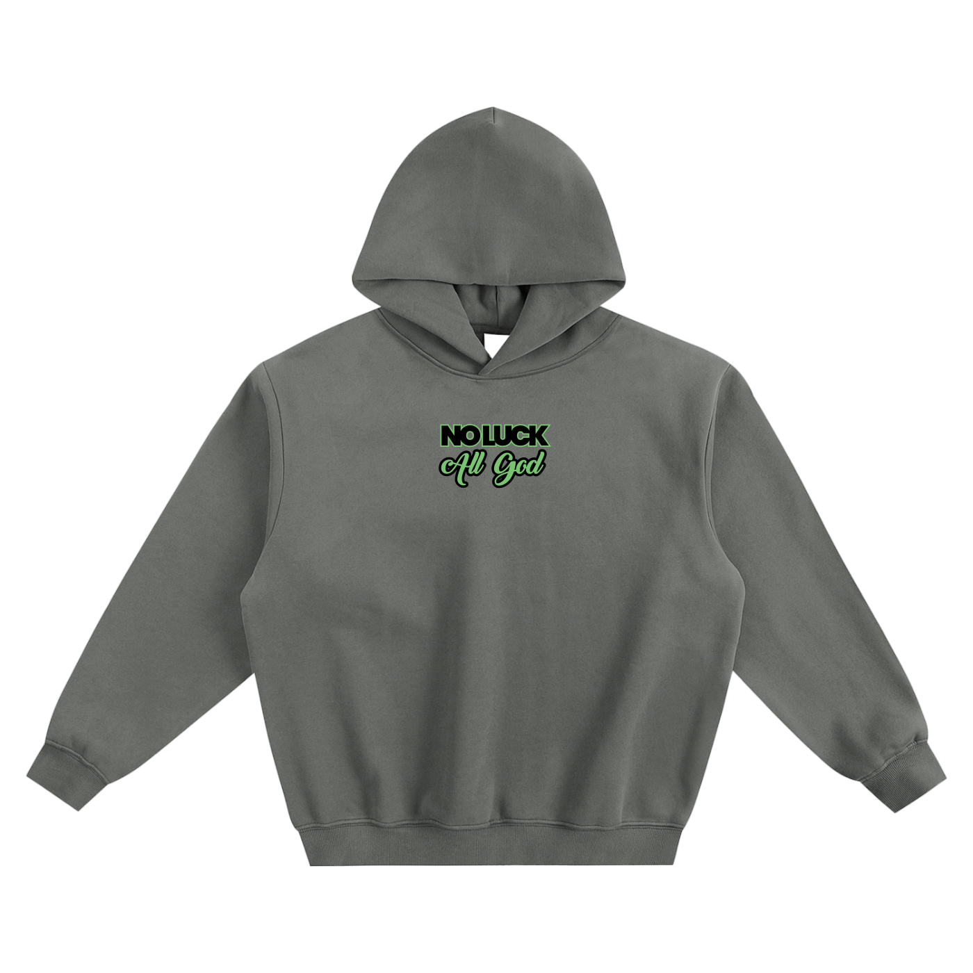 No Luck All God Fleeced Boxy Hoodie