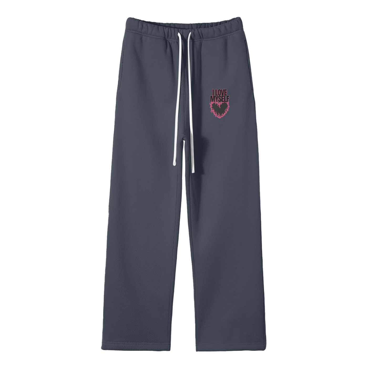 I Love Myself Streetwear Fleece Straight Leg Pants