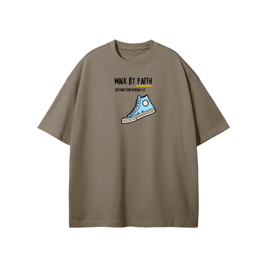 Walk By Faith (Chucks) Streetwear Heavyweight Loose Fit T-Shirt