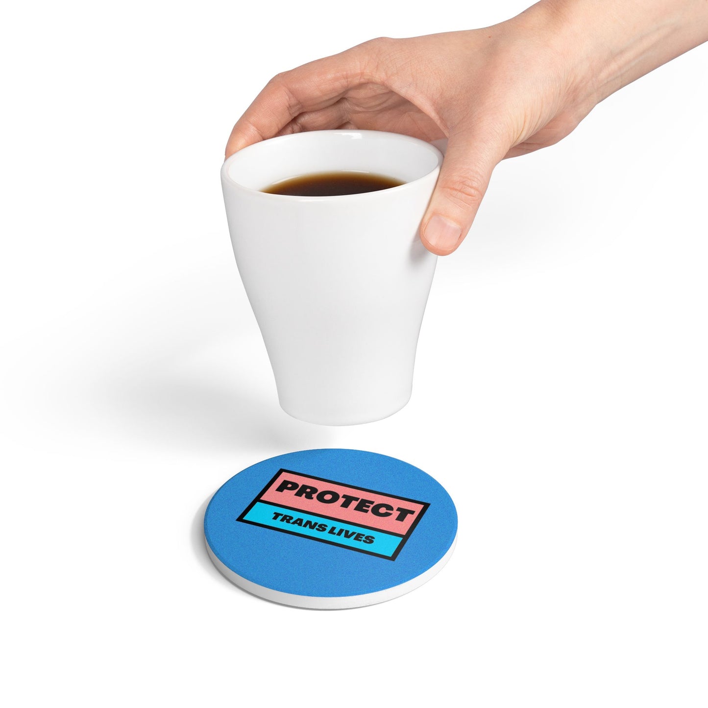 Protect Trans Lives (2) Ceramic Coaster