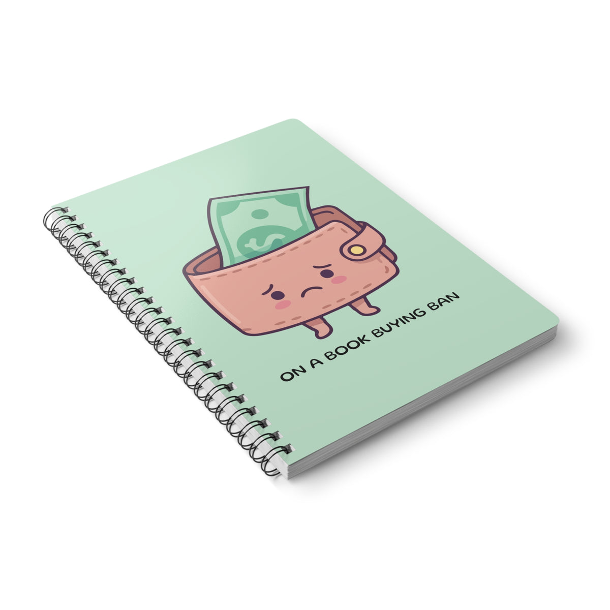 On A Book Buying Ban Wirobound Softcover Notebook, A5