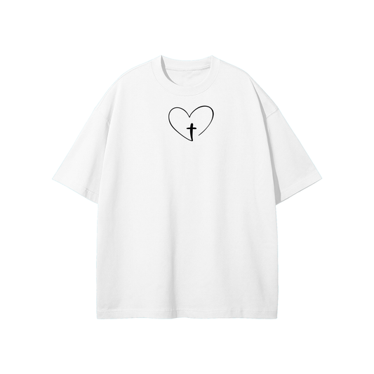 Cross Heart Streetwear Heavyweight Loose Fit T-Shirt