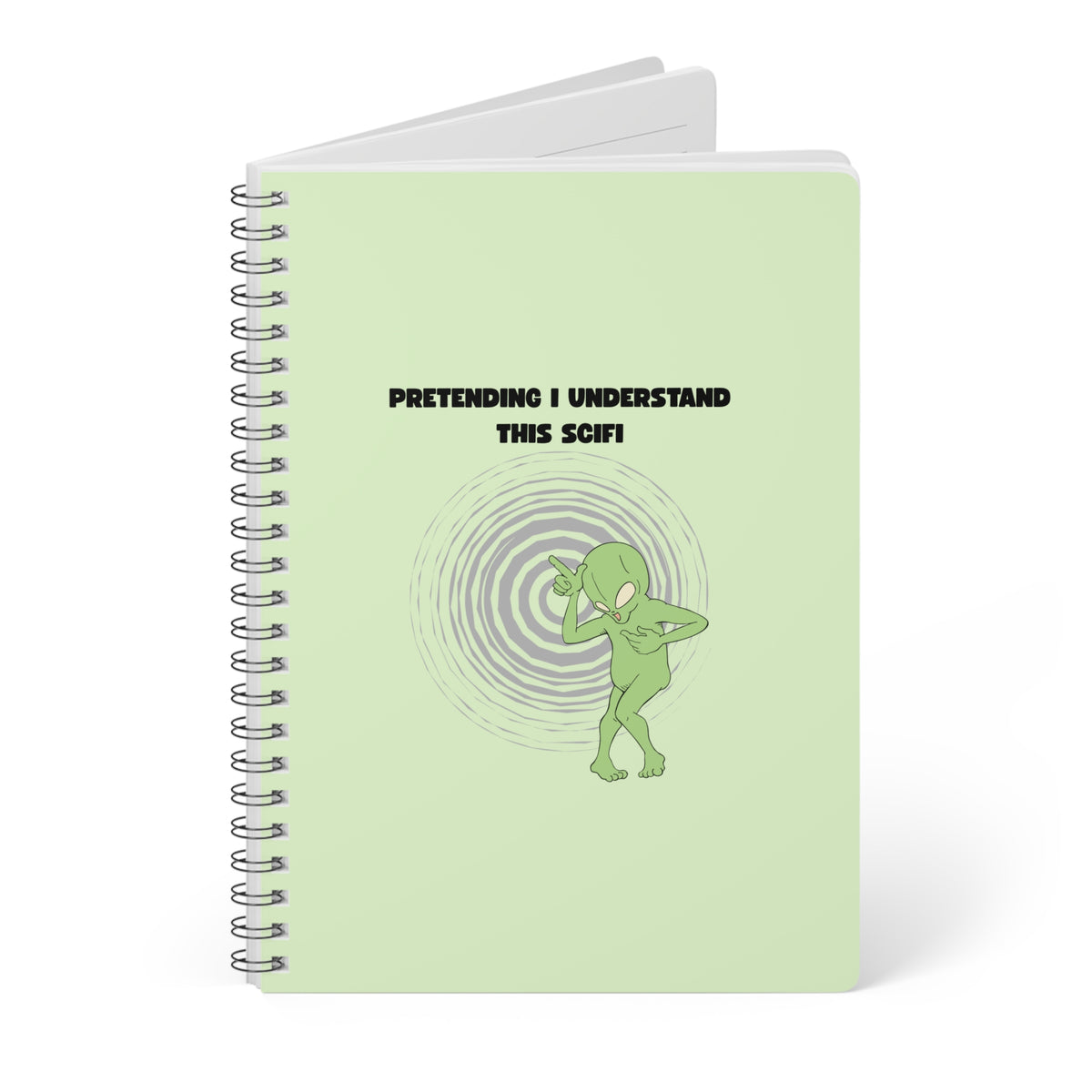 Pretending I Understand This Scifi (Alien) Wirobound Softcover Notebook, A5