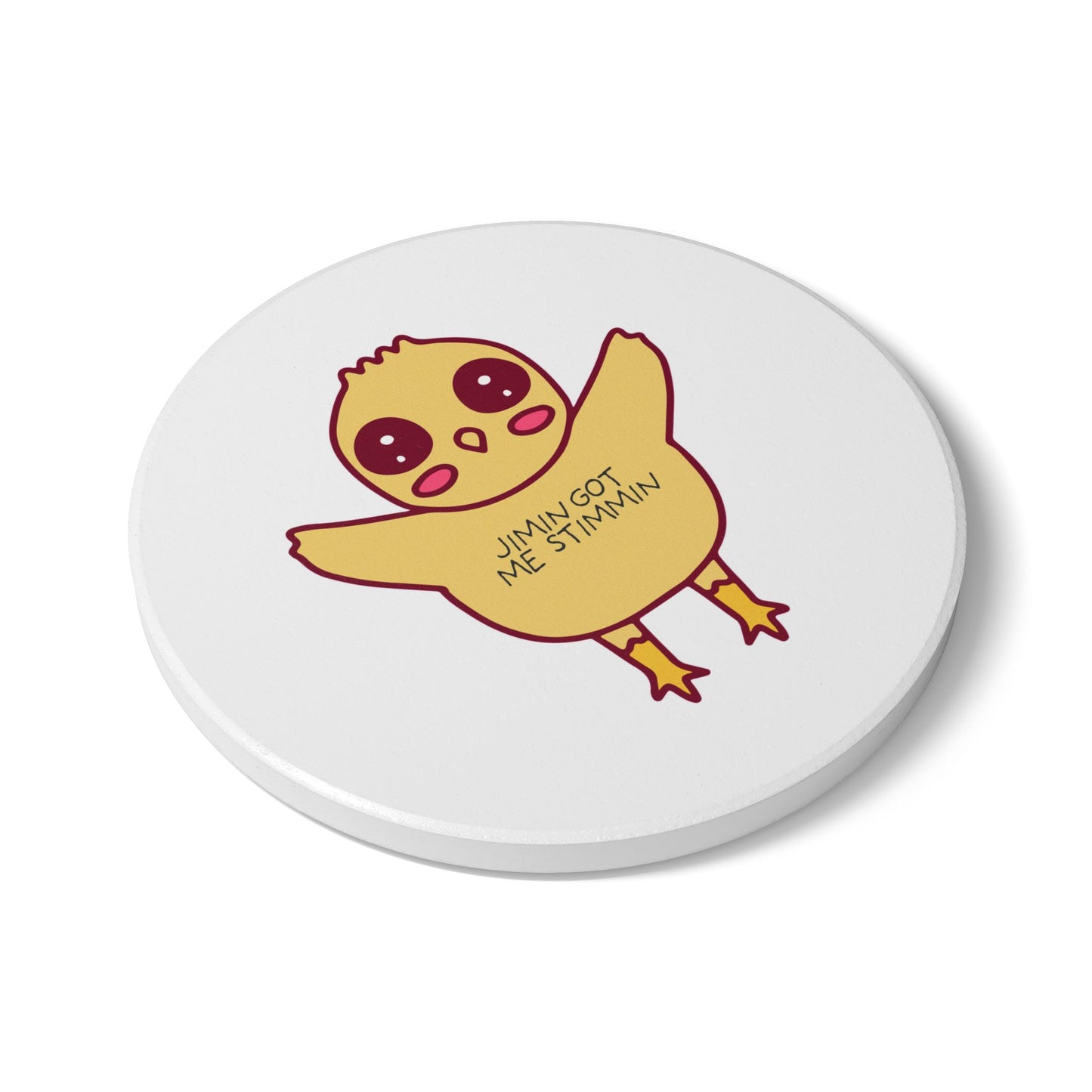Jimin Got Me Stimmin' (Chick) Ceramic Coaster